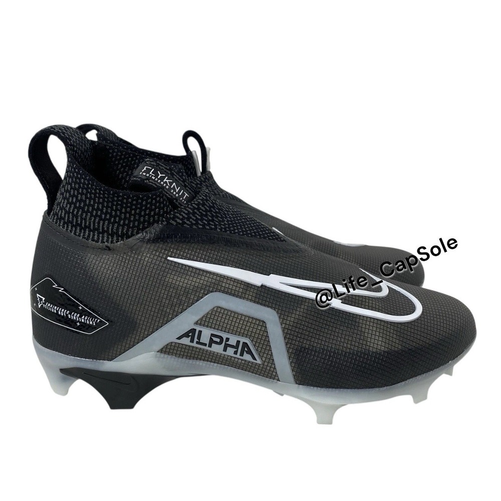 11.5 Mens Nike Alpha Menace Elite 3 Flyknit Football Cleats Black CT6648-001 New - Picture 5 of 7